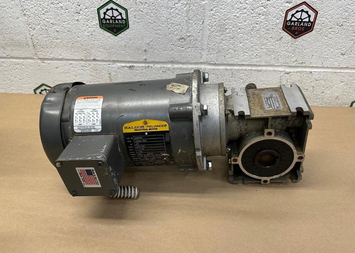Used Nord SK1SI50 Flexbloc WormGear 1”D x 5-13/16” Shaft Baldor KM3454 1/4Hp 1725Rpm