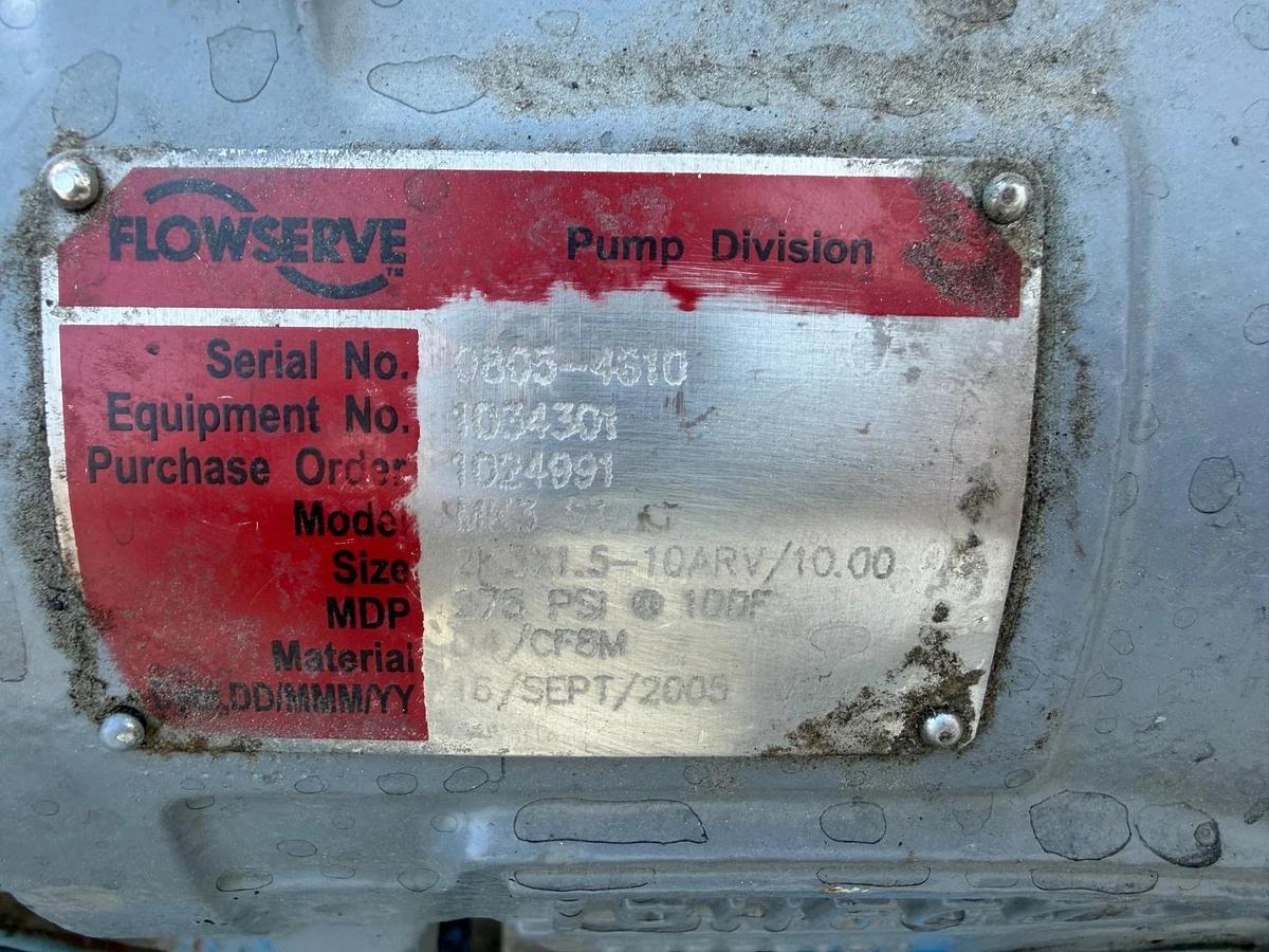 Used Durco Pump MK3 STD Size 2K3x1.5-10ARV/10.00 w/ Siemens 60Hp Motor @ 3565RPM