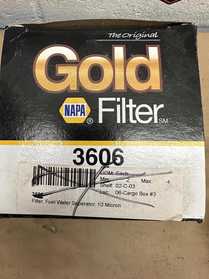 Used NAPA 3606 Gold Fuel Filter *NEW*