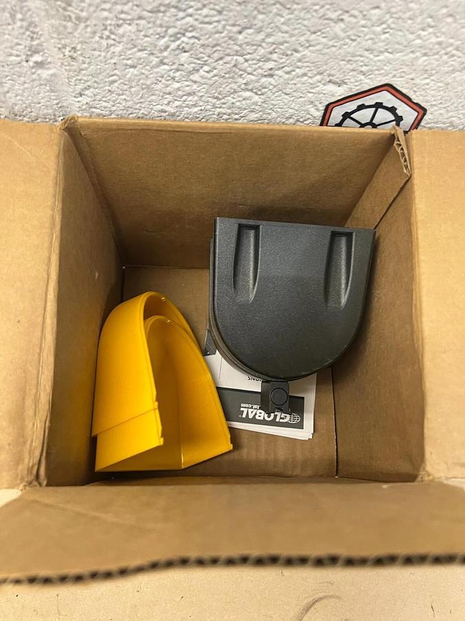 Global Industrial Wall Retractable Belt Barrier, Black/Yellow, 30'