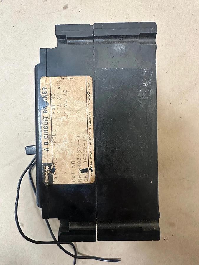 Used Federal Pacific Electric Company NE 50A 3 Pole Circuit Breaker