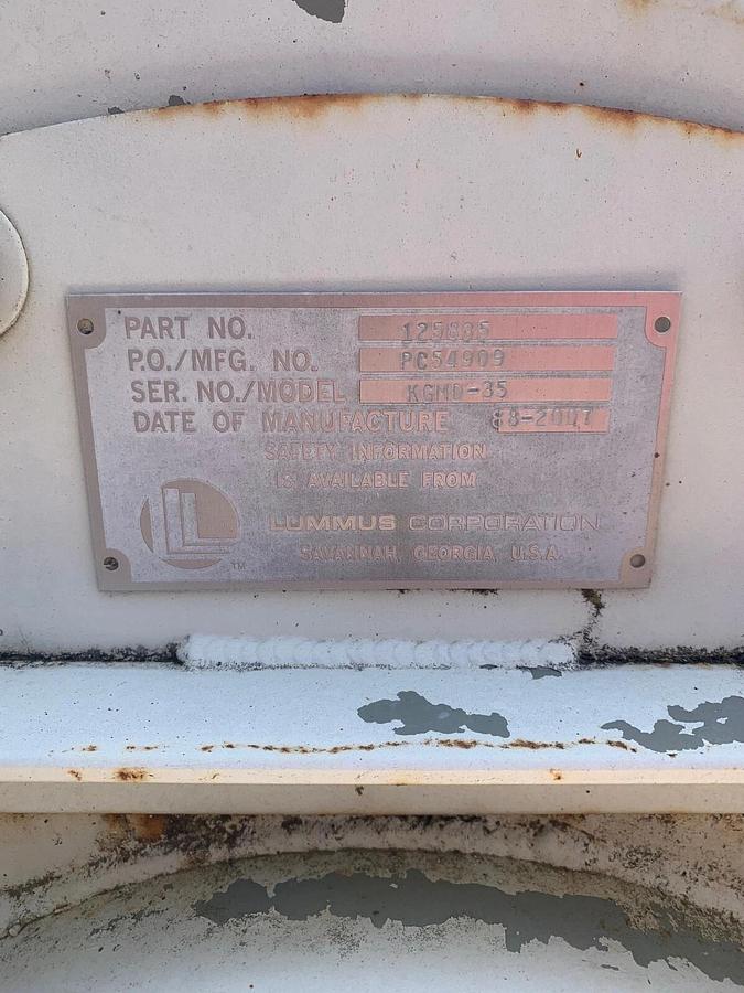 Used Lummus Corporation 125835 KGMD-35 Blower Fan w/ Balfor 15HP Motor