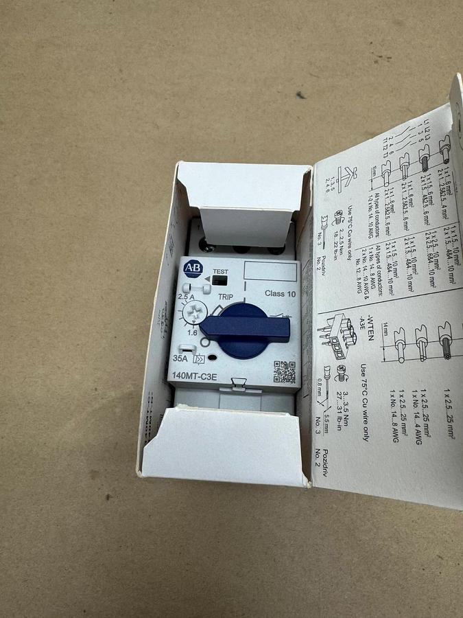 Used Allen Bradley 140MT-C3E-B25 Ser A Motor Protector/Circuit Breaker *NEW*