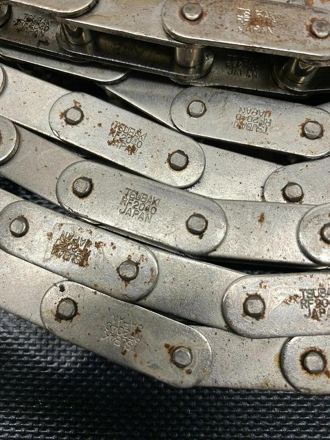 Used Tsubaki RF2040 Roller Chain, 25 Feet Long