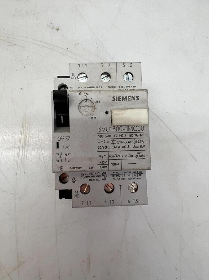 Used Siemens 3VU1300-1MC00 Circuit Breaker