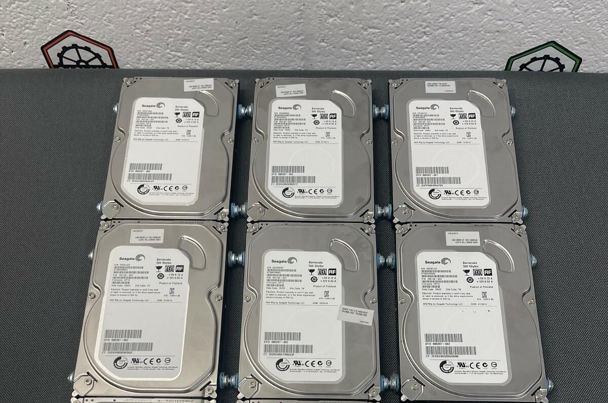 Used Seagate Barracuda ST500DM002, 500 Gb, LOT of 6 Pcs
