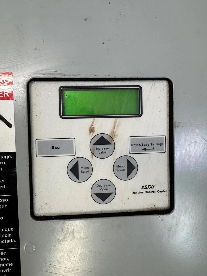 Used Asco D07ATSA20200F5XC 7000 Ser Automatic Transfer Switch 200A 240V Missing Knob