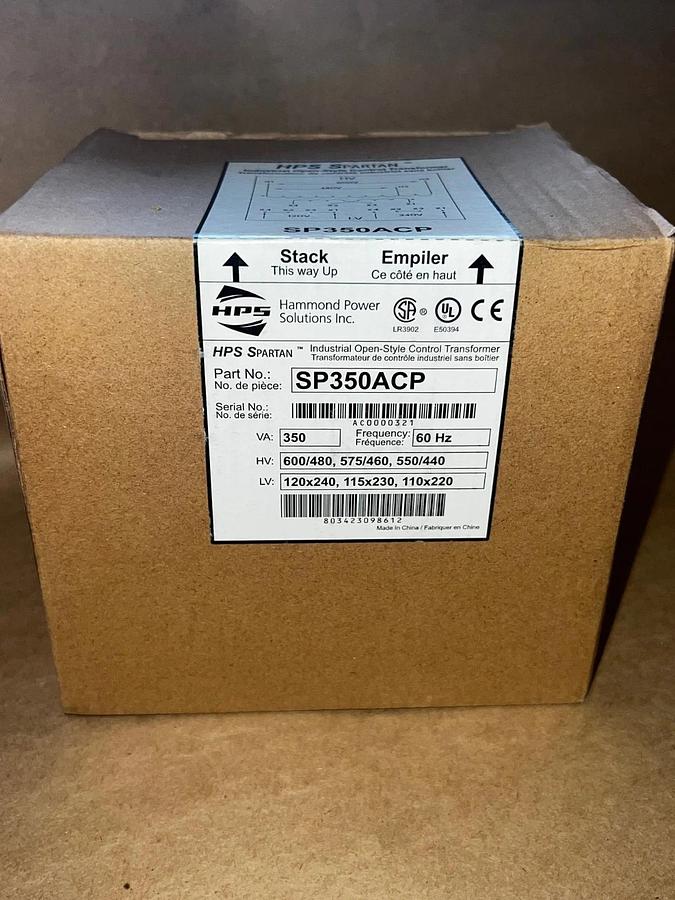 Hammond HPS SP350ACP Control Transformer .35kVA PV 600/480 SV 120x240 1 Ph*NEW*