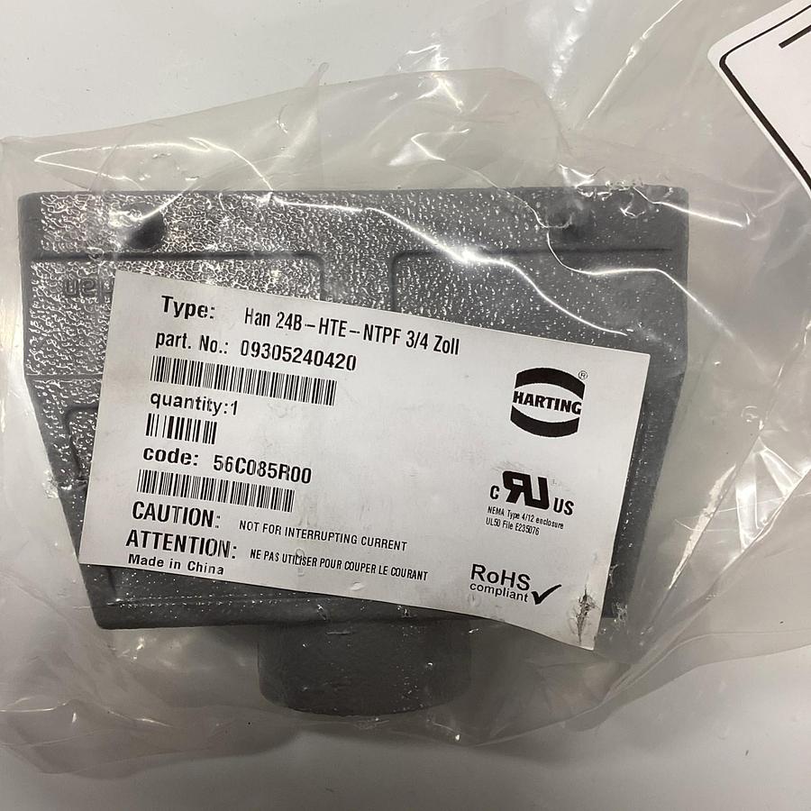Used Harting 09300240441 Han B Hood Top Entry - Lot of 4 *NEW*