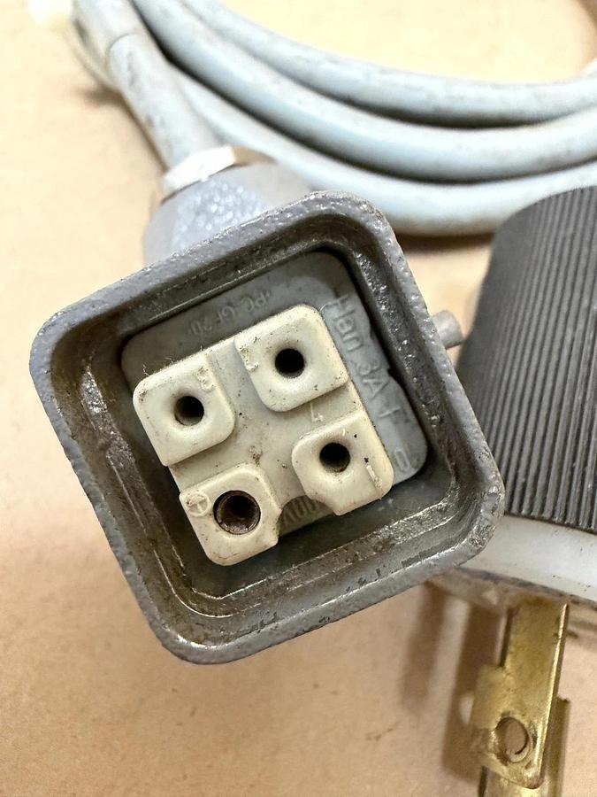 Used Harting Han 3A-F Connector Cord w/ Hubbell HBL4570C Locking Plug