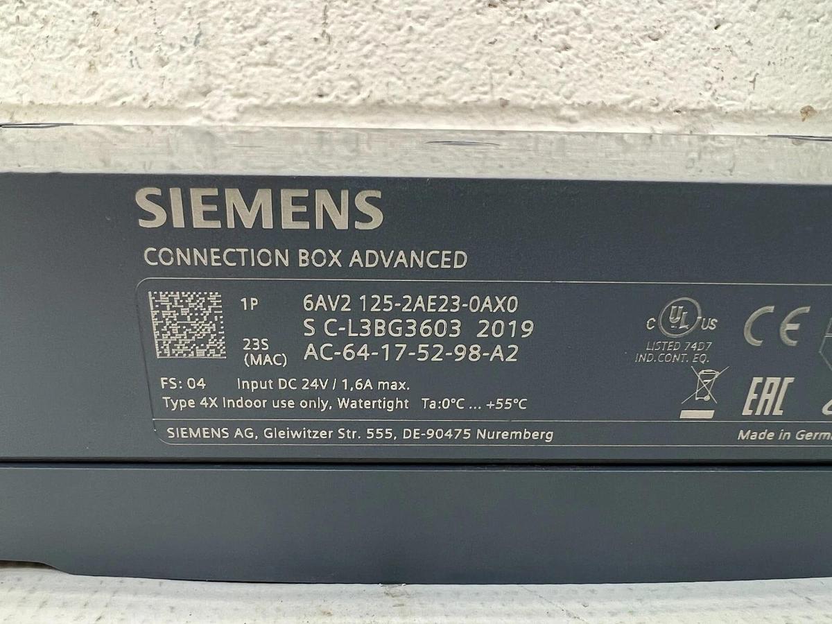 Used Siemens 6AV2 125-2AE23-OAXO Connection Box Advanced