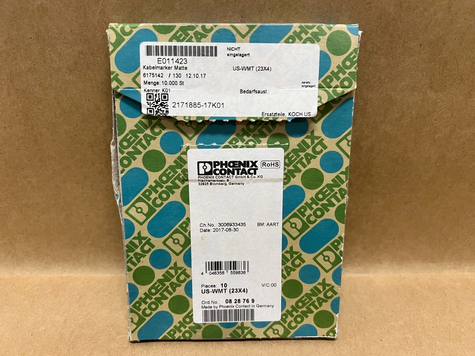 Used Phoenix Contact US-WMT (23 x 4), 10 Pc. White Cable Marker *NEW*