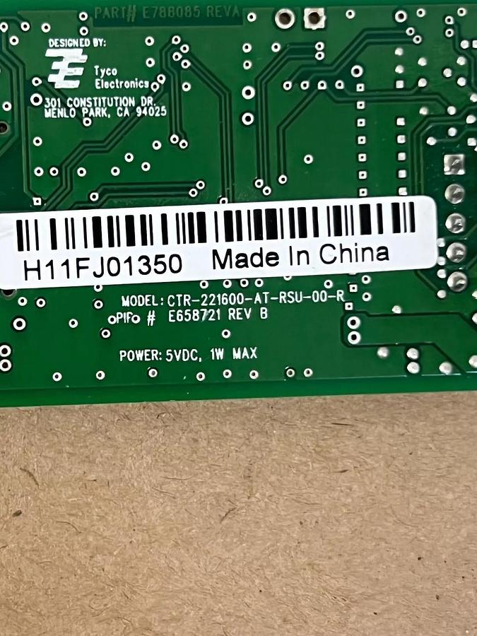 Used Tyco Electronics CTR-221600-AT-RSU-00-R PC Board
