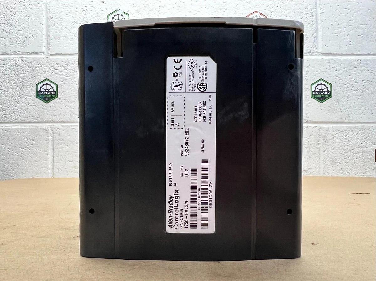 Used Allen Bradley 1756-PA75/A ControlLogix AC Power Supply, 13 Slots