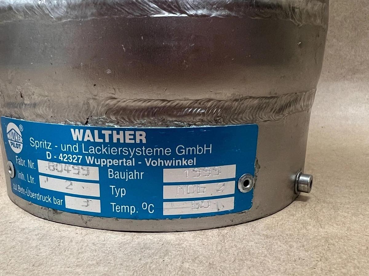 Used Walther Pilot MDG 2 Pressure Tank w/ Liquid Level Sensor