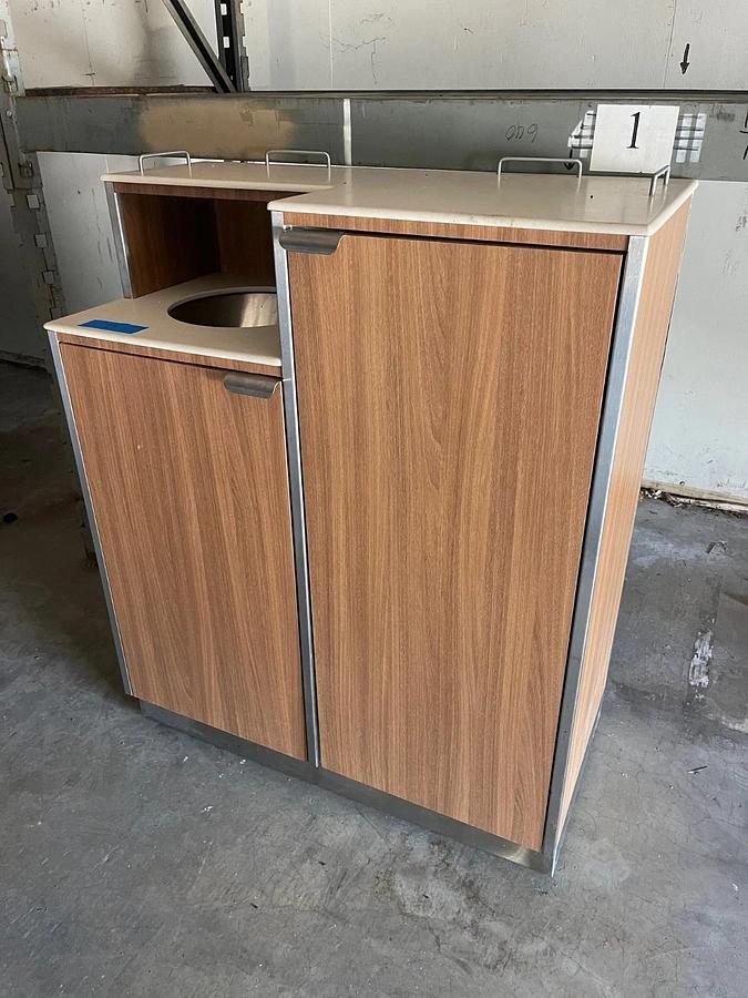 Used Custom Trash Rolling Cabinet