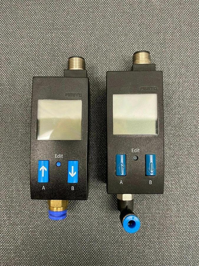 Used Festo SDE1-D10-G2-H18-CCP1-M12 Pressure Sensor, Lot of 2