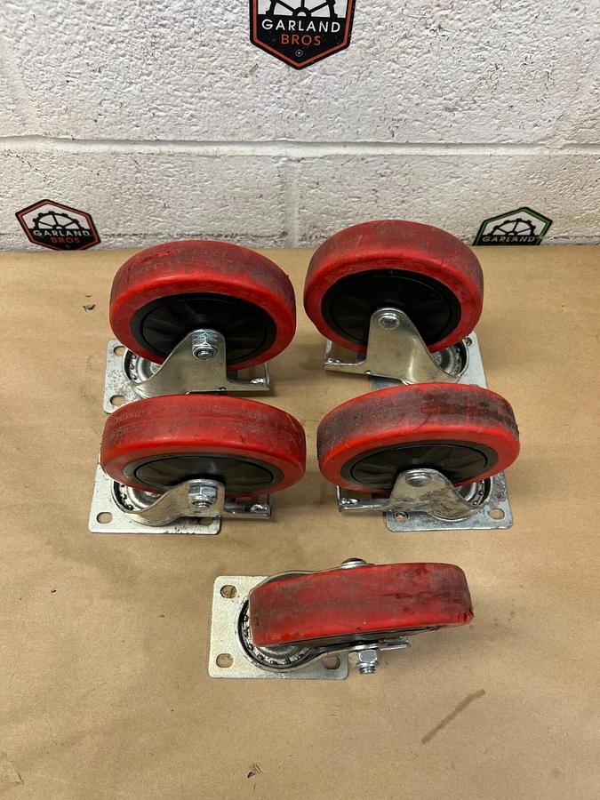 Used Everbilt SKU 194925 Heavy Duty Casters, Brake, Bolt Hole Center-Center 3”x1-3/4"