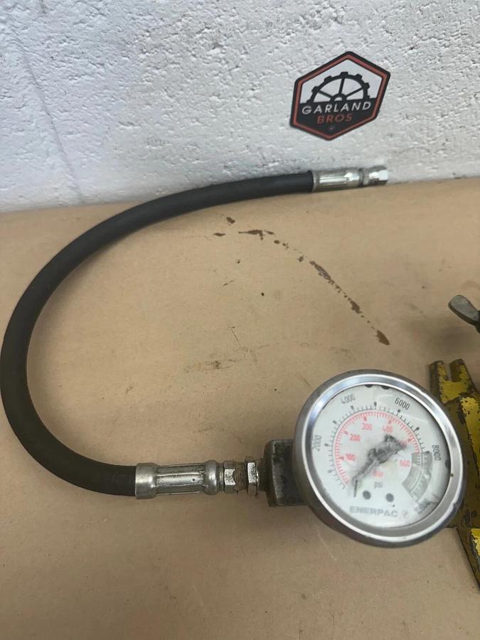 Used Enerpac P80 Hydraulic Hand Pump w/ Pressure Gauge & Jack Fitting