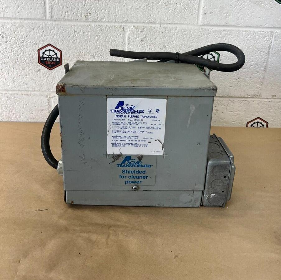 Used Acme T-2A-53328-1S General Purpose Transformer, 480V Outdoor Enclosure Type