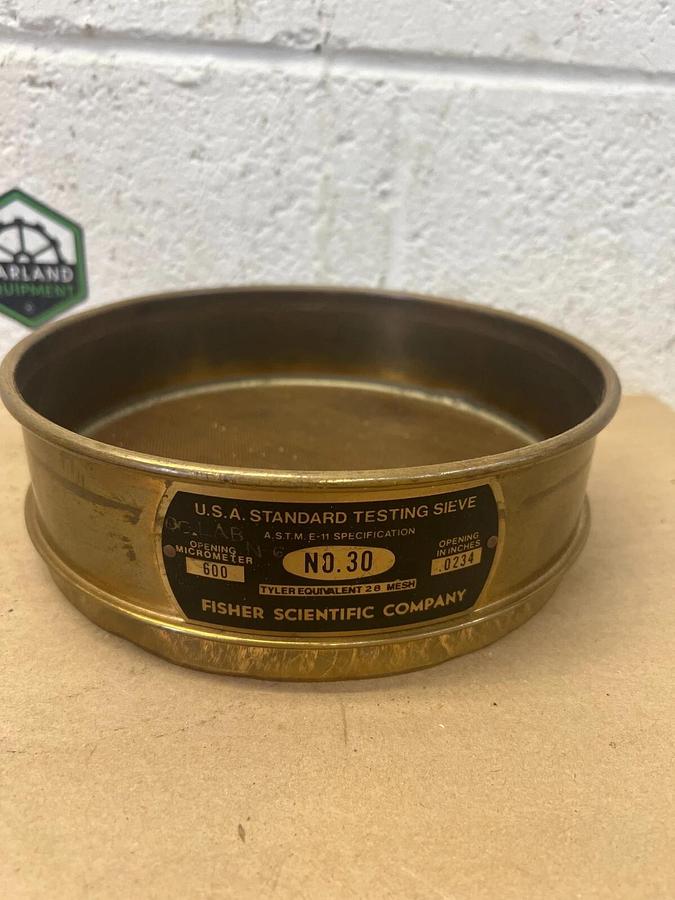 Used Fisher Scientific Company No. 30 Micrometer 600, U.S.A. Standard Testing Sieve