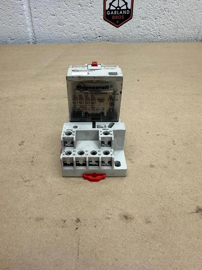 Used Magnecraft 784XDXM4l Relay with Base 70-784d14-1