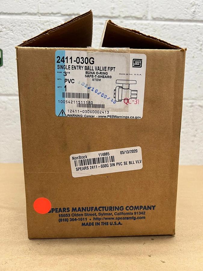 Spears 2411-030G Single Entry Ball Valve FIPT, 3”