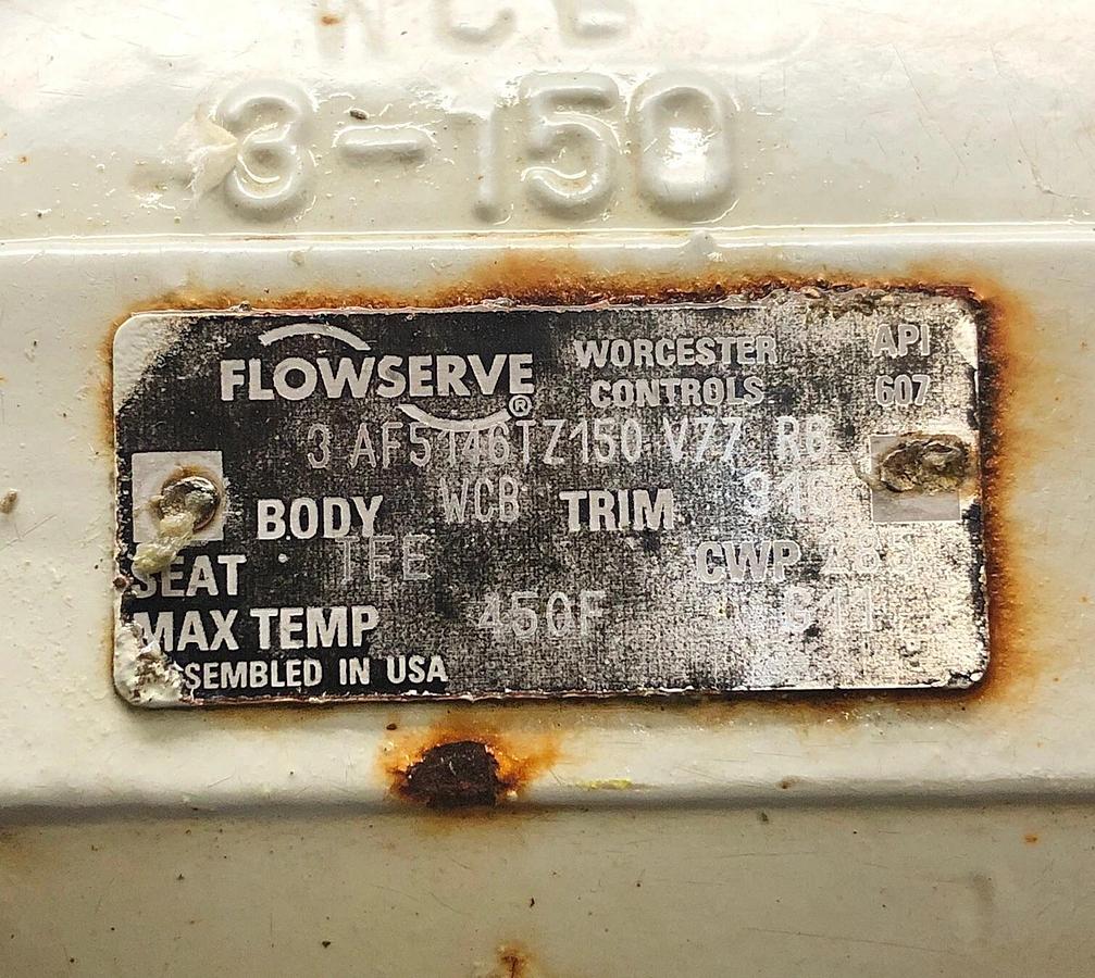 Used EL-O-MATIC ES0350.U2A03A.S27K30 Pneumatic Actuator w/ Flowserve 3” Valve