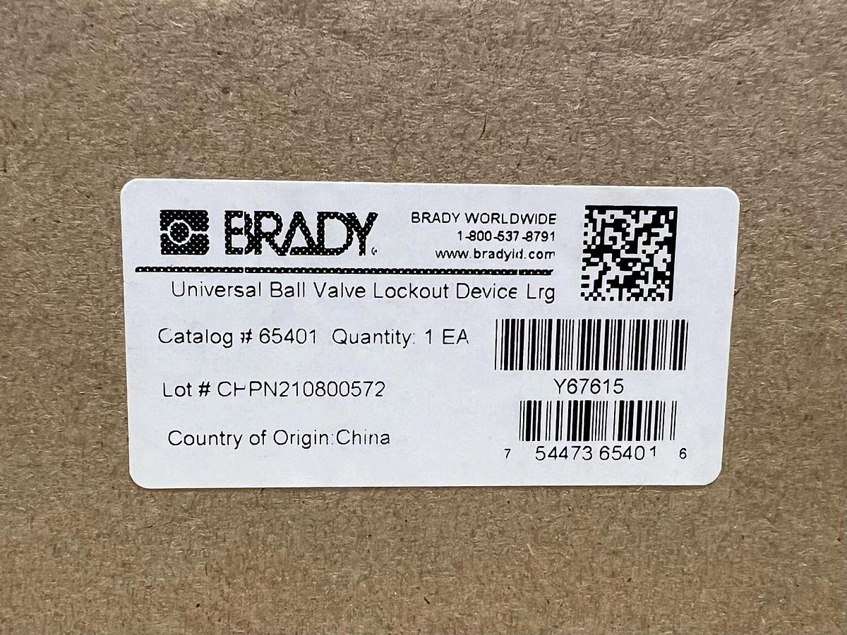 Used Brady 65401 Universal Ball Valve Lockout Device *FACTORY SEALED*