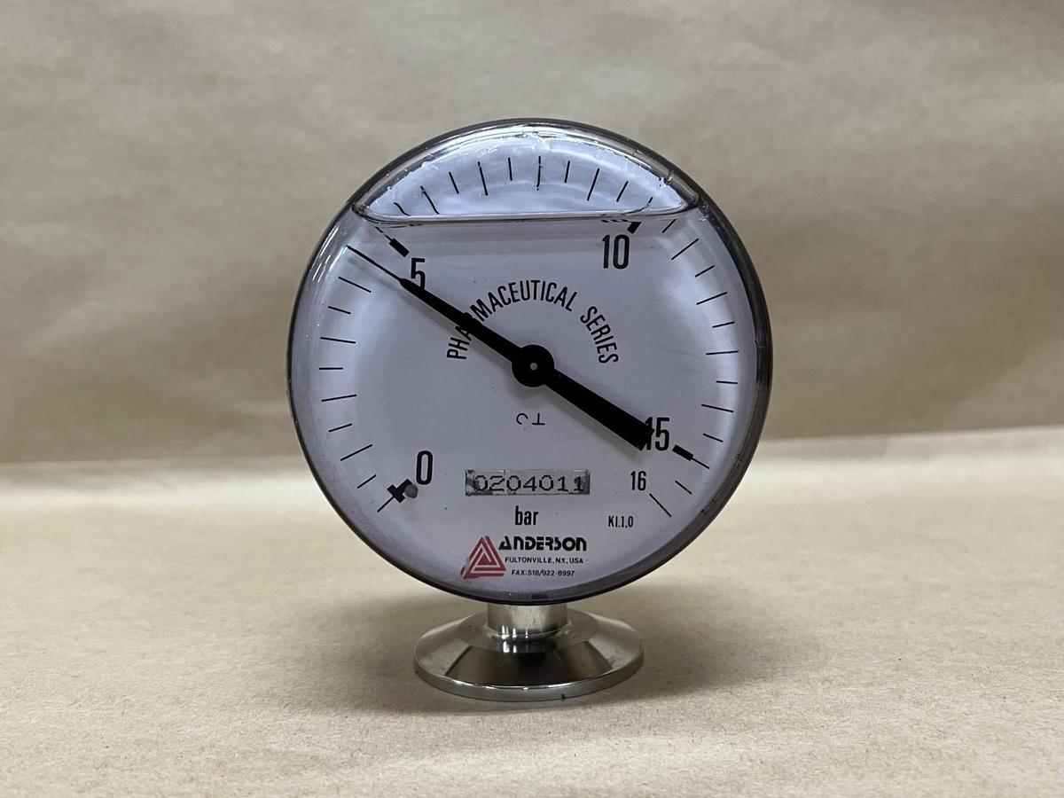 Used Anderson Ki.1,0 Pharmaceutical Series Pressure Gauge, 0-16 bar