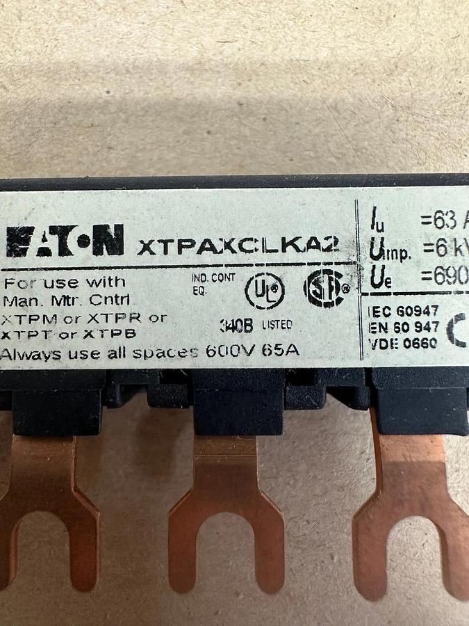 Used Eaton XTPAXCLKA2 3-Ph Common Link A, 2 Devices Frame B *NEW*