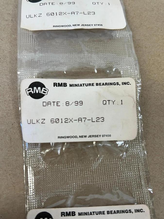 Used RMB ULKZ 6012X-A7-L23 Miniature Precision Ball Bearings - Lot of 5