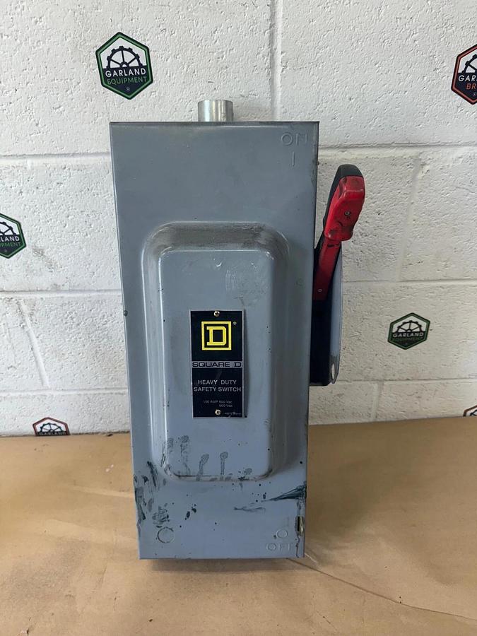 Used Square D HU363 Non-Fused Safety Switch, 100 Amps, 60 Hz, 600 VAC, 600 VDC
