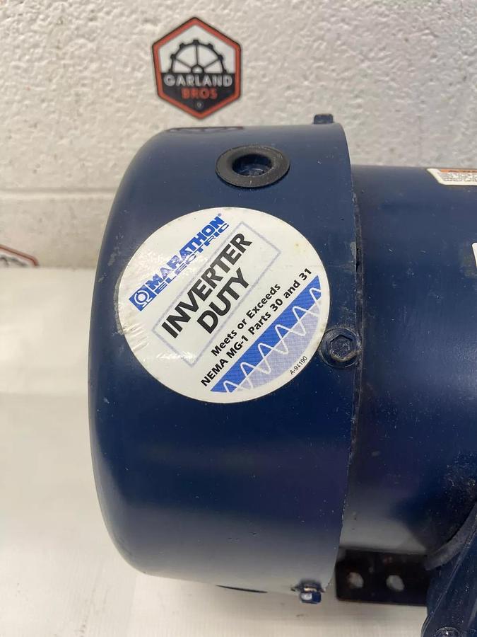 Used Marathon Electric HVN 184TTFR14012AA Motor 5 HP 60 Hz 3475 RPM 3-phase