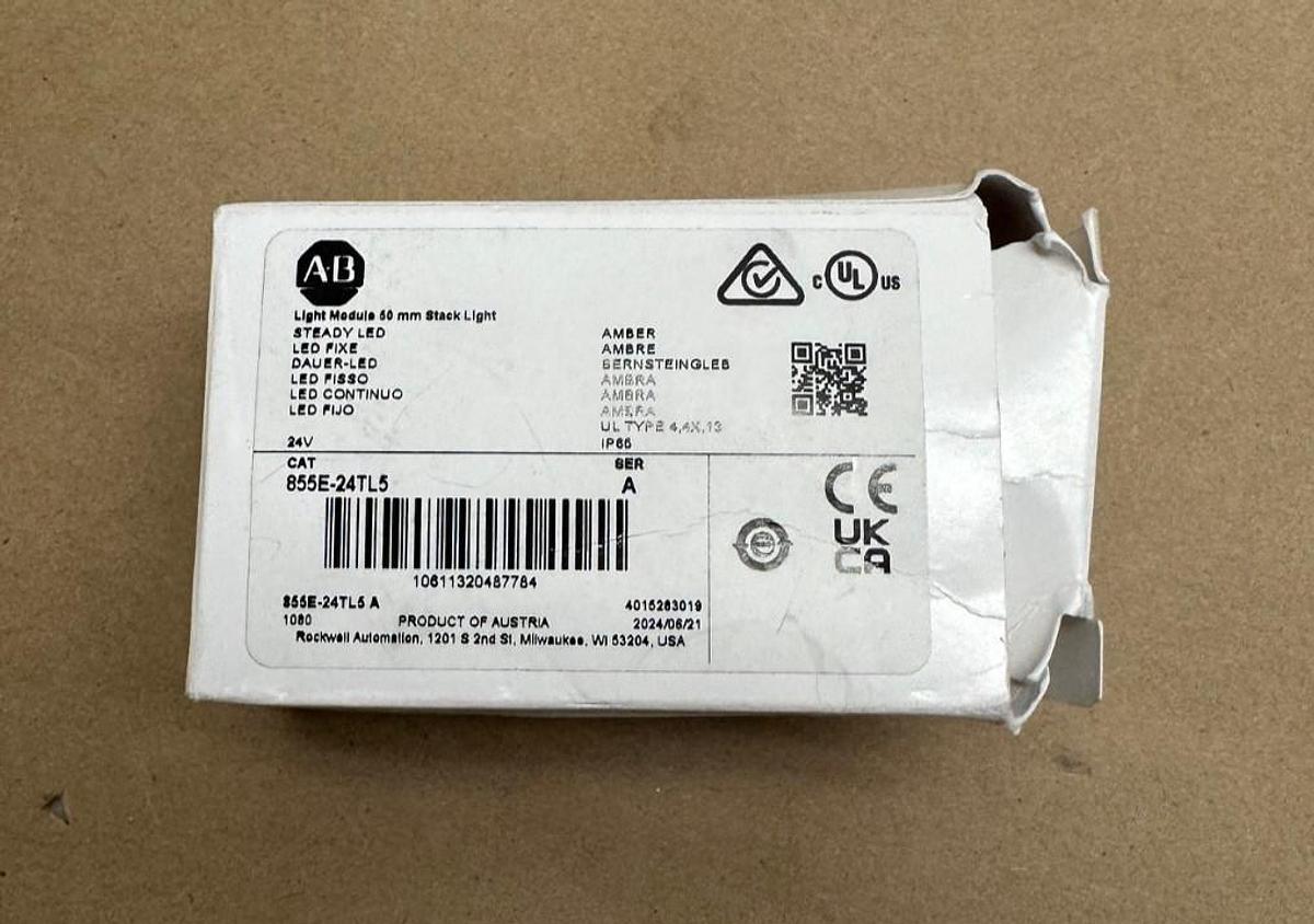 Used Allen Bradley 855E-24TL5 Light Module 50mm Stack Light Amber