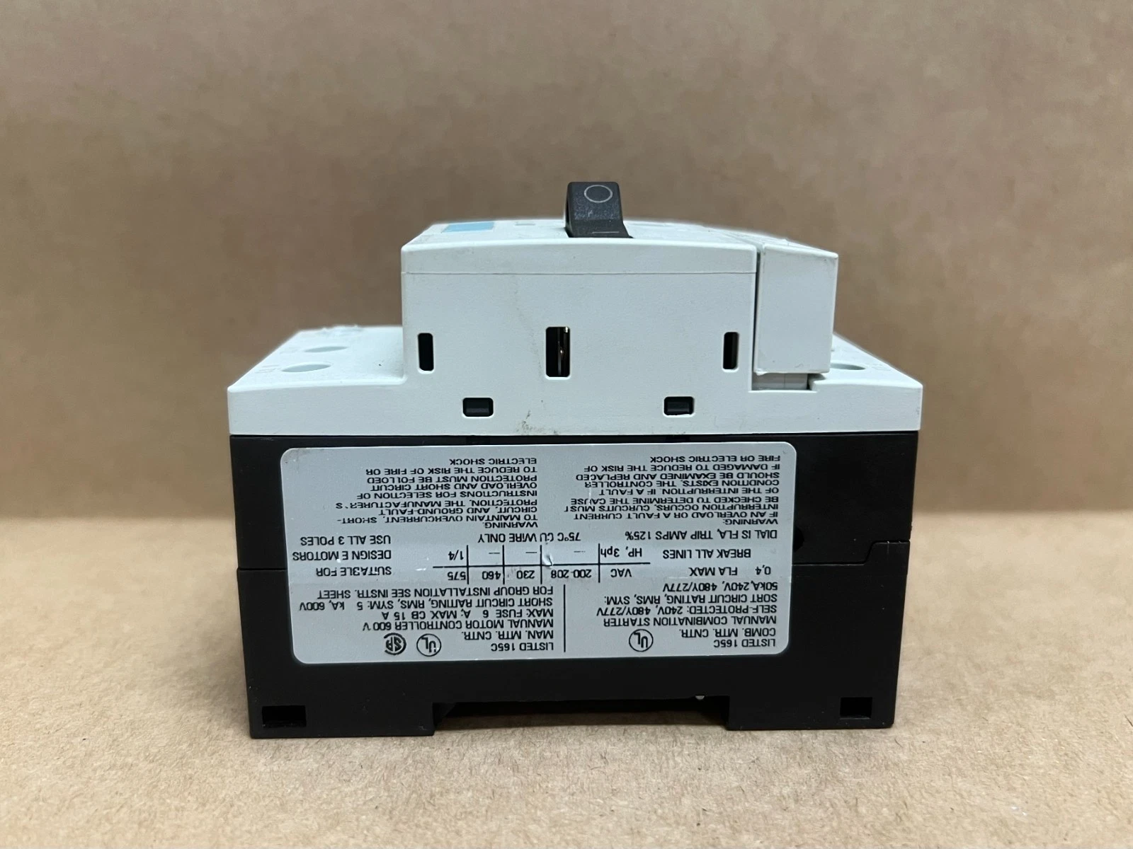 Used Siemens 3RV1011-0EA10 Sirius 3R, Class 10 Circuit Breaker - Lot of 3
