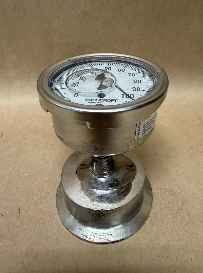 Used Ashcroft A3 Pressure Gauge, 0-100psi