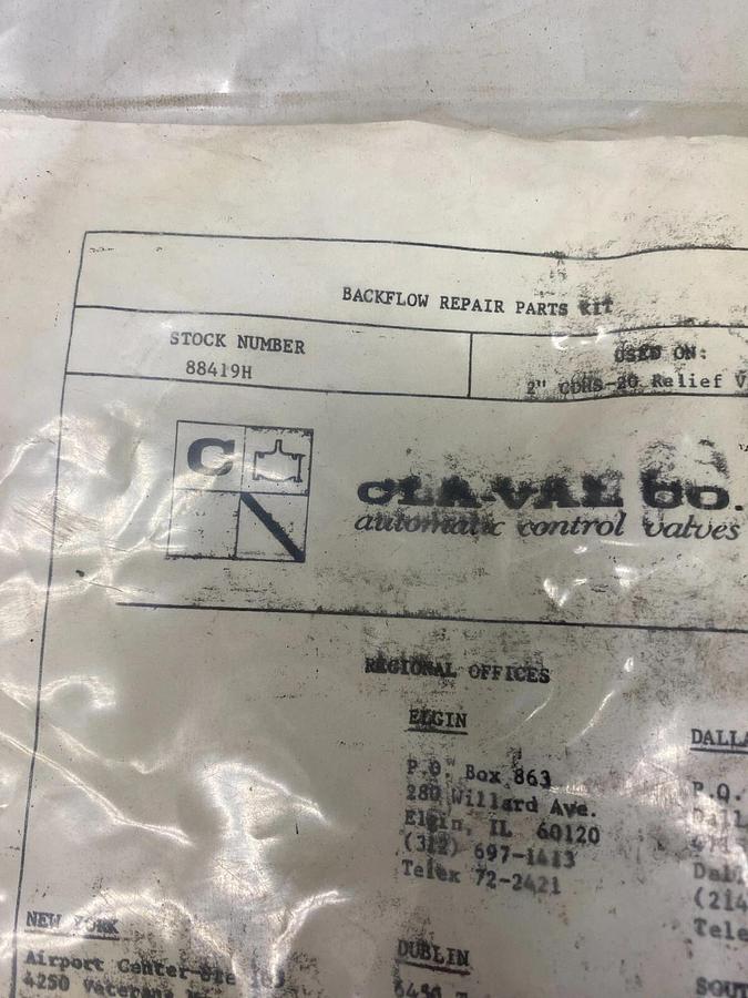Used Cla-Val 88419H Backflow Repair Parts Kit