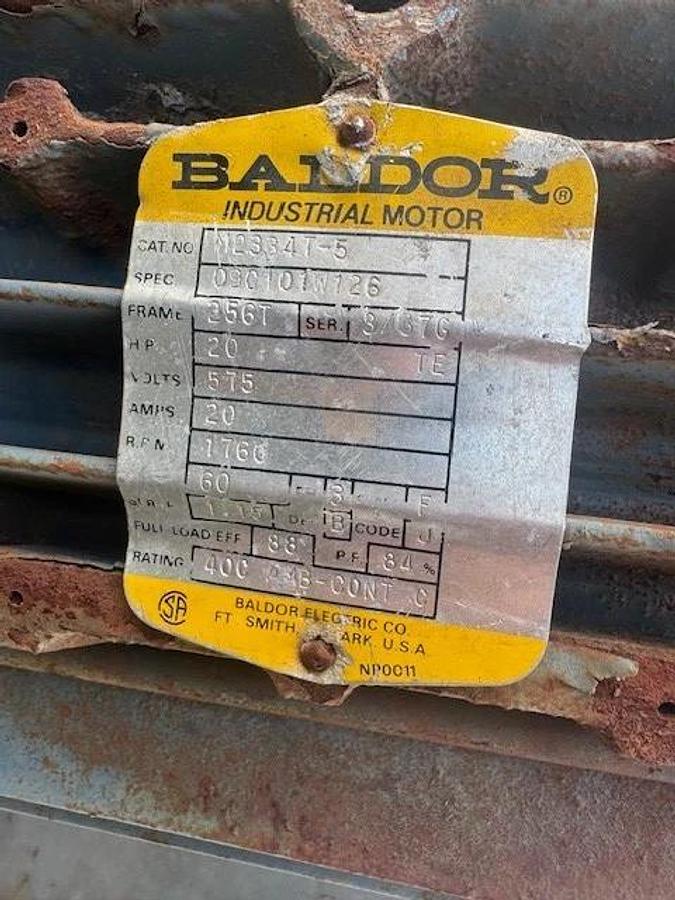 Used Hartzell Fan VA29-BD, 29” Inline Axial Fan, 20Hp Motor @ 1760RPM, 575V