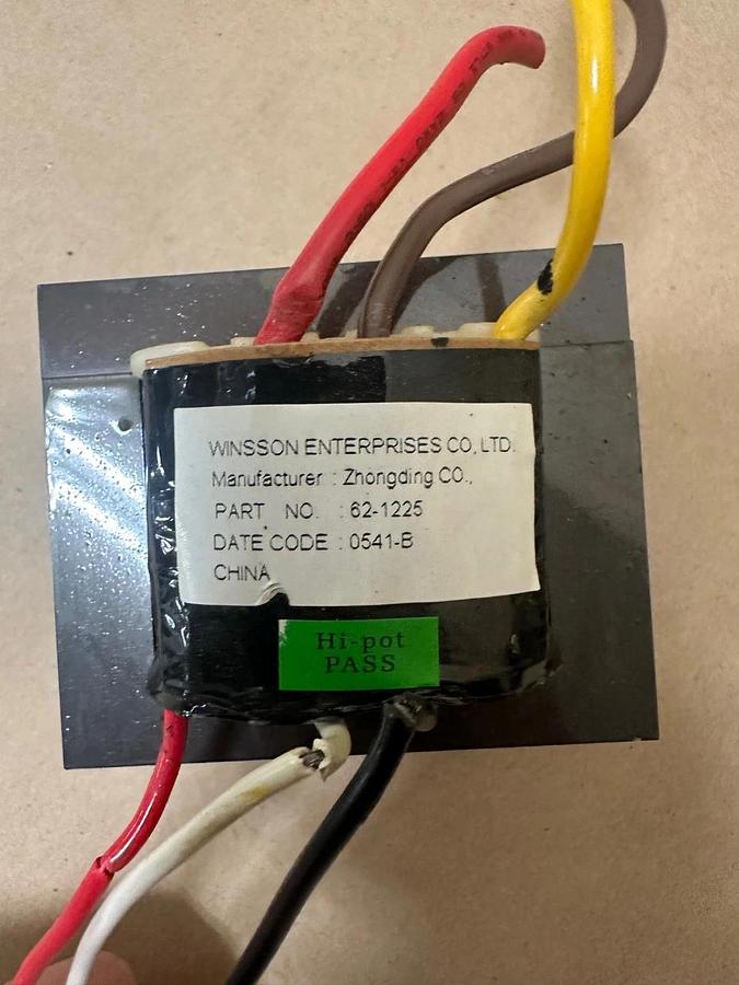 Used Winsson Enterprises Co. LTD 62-1225 Power Transformer