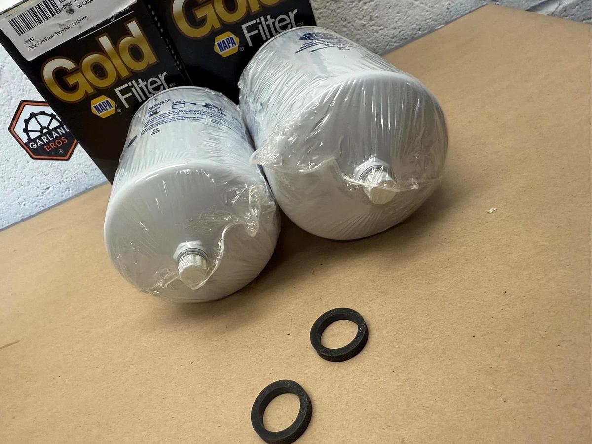 Used NAPA 3357 GOLD Filter, Fuel/Water Separator, Max Heavy Duty Protection, Lot of 2