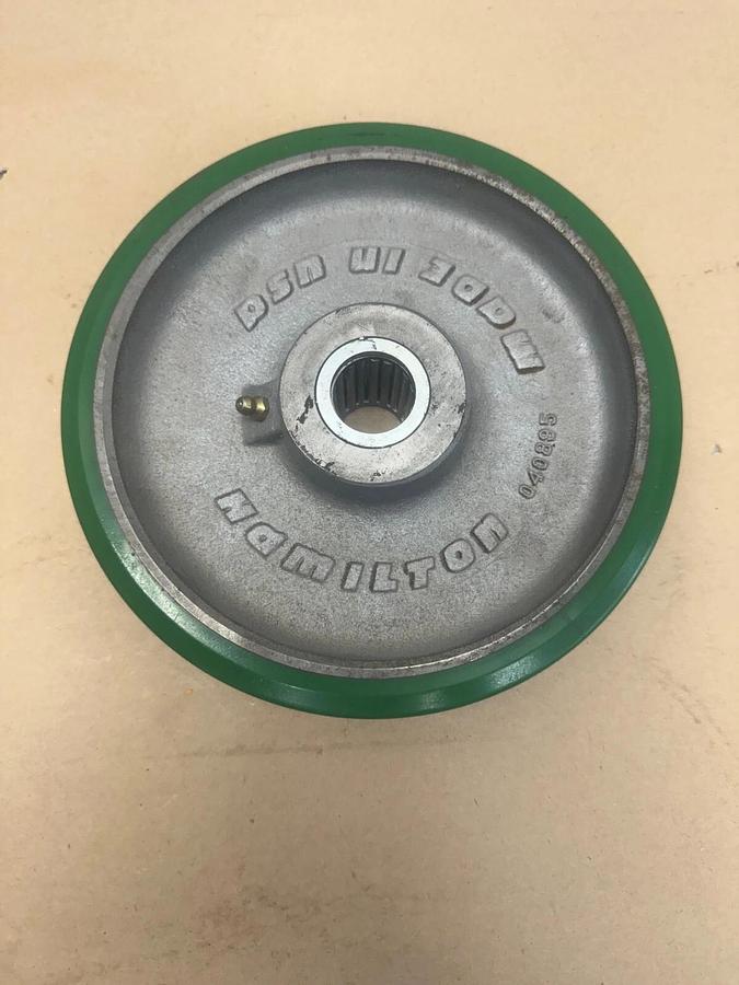 Used Hamilton 040895 8”x 2” Duralast Polyurethane on Iron Wheels, 1500 Lbs Capacity
