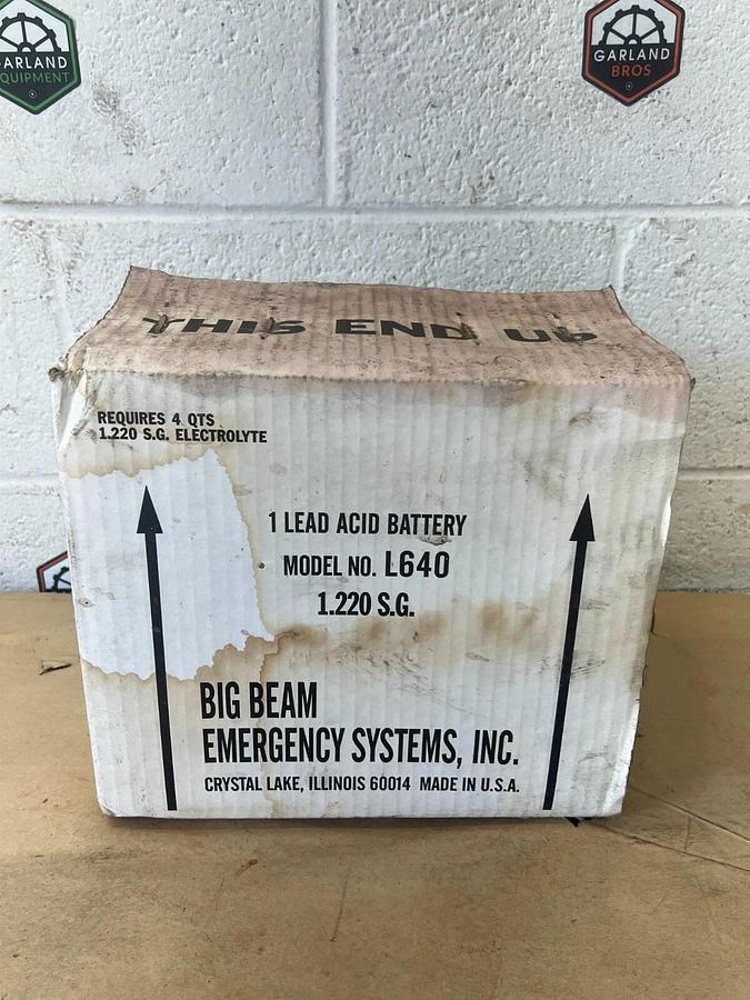 Used Big Beam Emergency Systems L640 Lead Acid Battery