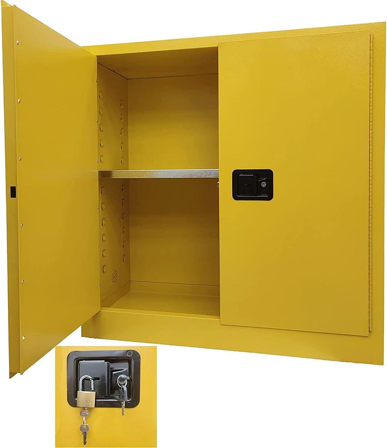 Used Hallowell 3-Shelf Storage Cabinet W:36” D:24” H:72” w/ Locking Handle, No Key