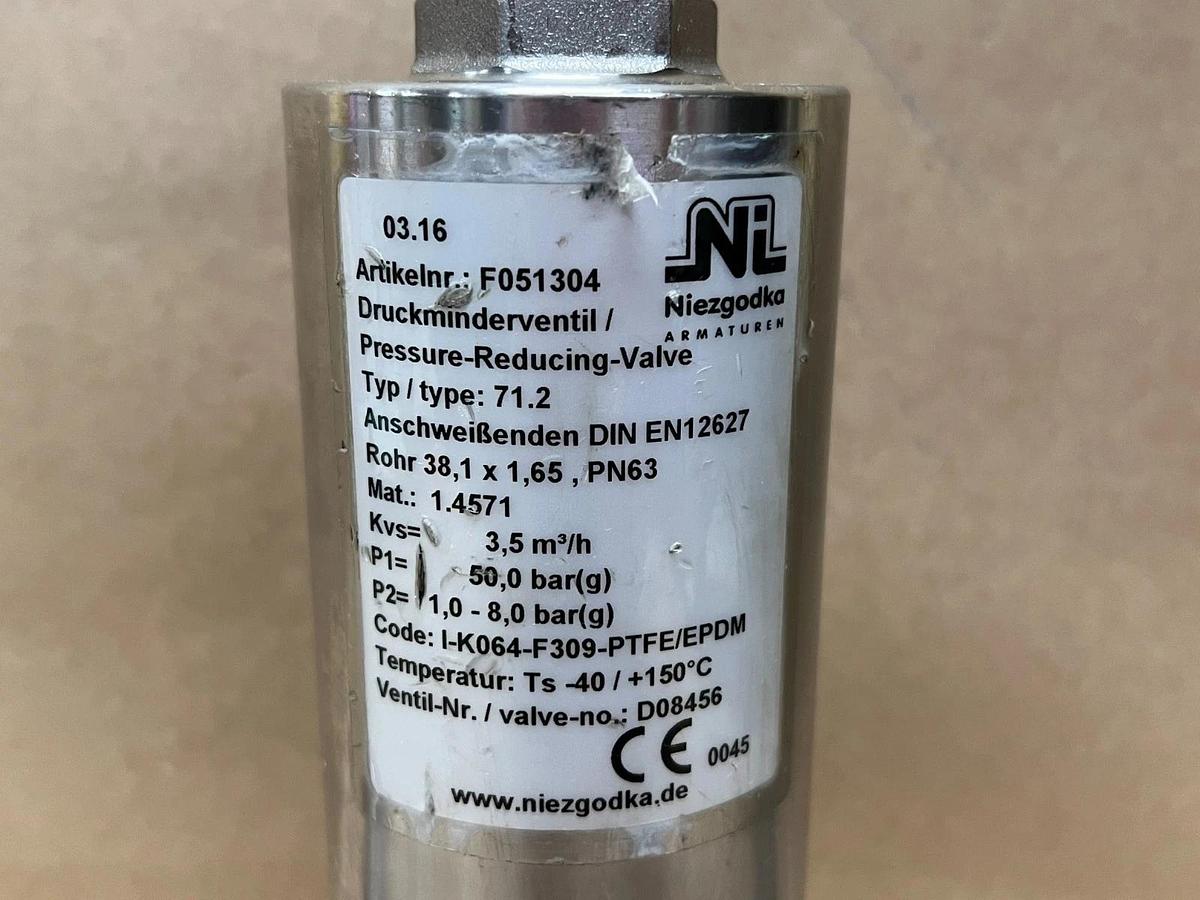 Used Niezgodka Armaturen F051304 Type 71.2, Pressure Reducing Valve