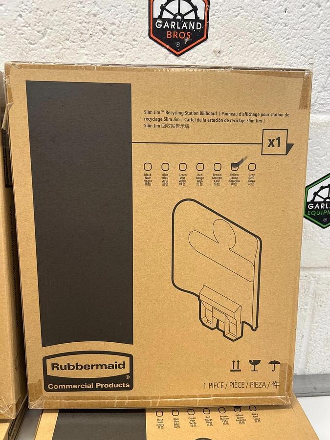 Used Rubbermaid 2007907 Slim Jim Recycling Station Billboard - Lot of 4