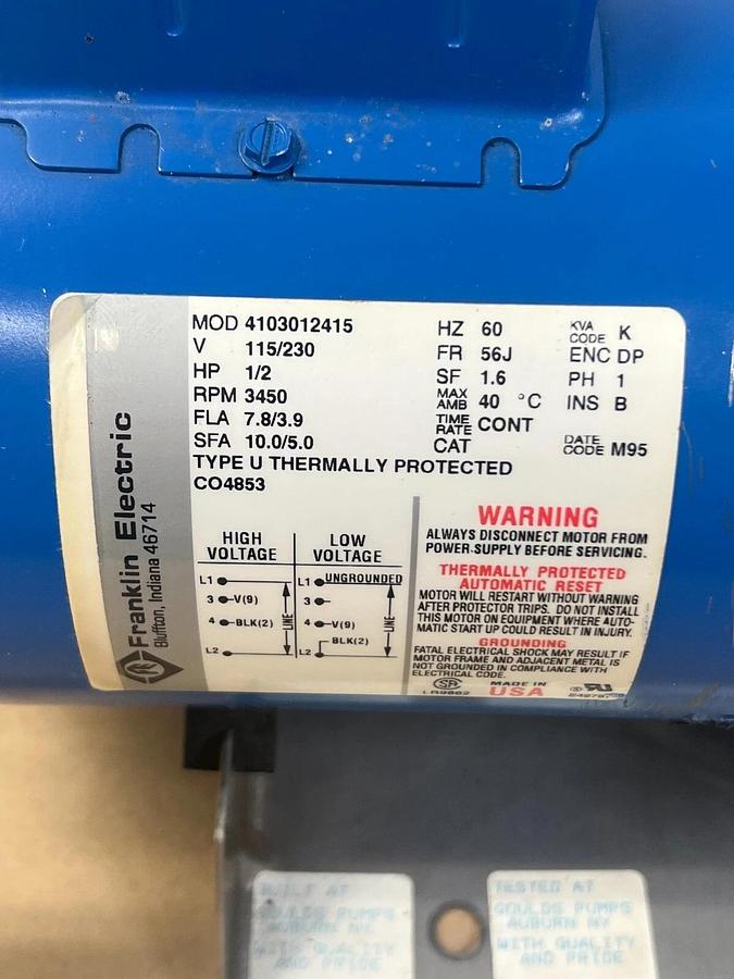 Used Goulds Pumps 1ST1C1E3 1x1 1/4-6 Pump