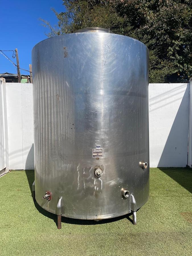 Used Process Equipment Corp 2000 Gallon Perma-San Stainless Steel Tank, Dia: 80”