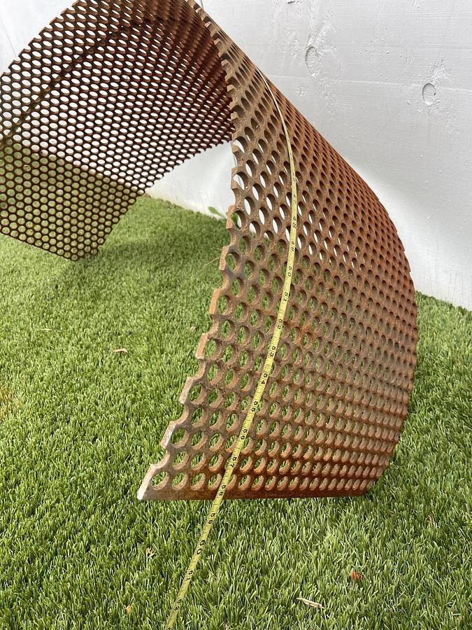 Used HammerMill Screens 5/8” Hole Diam, W:16.50”, L:58.50”, 3 Gauge Steel, 1/4” Thick