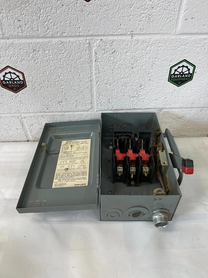 Used Square D HU361 Safety Switch 30 Amp, 600 VAC, 3 Phase